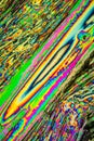 Urea crystals in polarized light