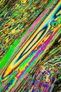 Urea crystals in polarized light Royalty Free Stock Photo