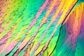 Urea crystals in polarized light Royalty Free Stock Photo