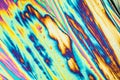 Urea crystals in polarized light Royalty Free Stock Photo