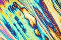 Urea crystals in polarized light