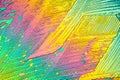 Urea crystals in polarized light