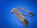 Urethral Dilator Set With Handle In Blue Background Royalty Free Stock Photo