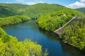 Urft Dam Urfttalsperre with Urft Lake at Eifel National Park in North Rhine-Westphalia, Germany Royalty Free Stock Photo