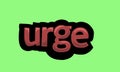 URGE writing vector design on a green background