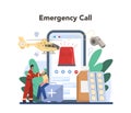 Urgency rescuer help online service or platform. Ambulance lifeguard Royalty Free Stock Photo