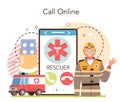 Urgency rescuer online service or platform. Ambulance lifeguard Royalty Free Stock Photo