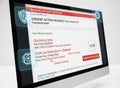 Urgent Action Required Phishing Email Warning Screen Royalty Free Stock Photo