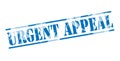 Urgent appeal blue stamp