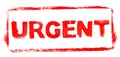 Red stencil frame: Urgent banner