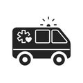 Urgent care black glyph icon. First aid. Outline pictogram for web page, mobile app, promo.