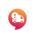 urgent delivery icon with a van, vector