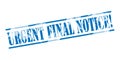 Urgent final notice blue stamp