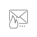 Urgent mail line outline icon Royalty Free Stock Photo