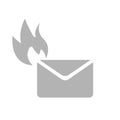 Urgent message icon, letter in flame, on a white background, vector illustrationfire Royalty Free Stock Photo
