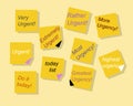 Urgent and more urgent note vector Royalty Free Stock Photo