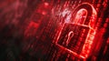 Urgent security breach a broken padlock icon over binary code symbolizing cyber threats