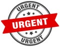 urgent stamp. urgent label on transparent background. round sign