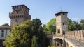 Urgnano, Bergamo, Ital. The medieval castle in the center of the village of Urgnano