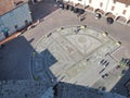 Urgnano, Bergamo, Italy. View of the main square from the top of the bell tower