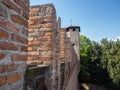 Urgnano, Bergamo, Italy. The medieval castle in the center of the village. Castle defensive wall Royalty Free Stock Photo