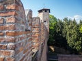 Urgnano, Bergamo, Italy. The medieval castle in the center of the village. Castle defensive wall Royalty Free Stock Photo