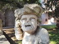 Urgnano, Bergamo, Italy. The statues in the inner garden of the medieval castle