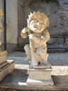 Urgnano, Bergamo, Italy. The statues in the inner garden of the medieval castle