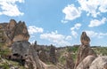 Urgup fairy chimneys, Turkey's tourism symbol, stone houses Royalty Free Stock Photo