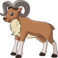 Urial Animal Cartoon Colored Clipart Illustration
