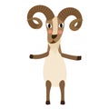 Urial standing on two legs animal cartoon character vector illustration