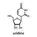 Uridine chemical formula Royalty Free Stock Photo
