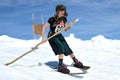 Rustic barrel stave race on the Krippenstein Dachstein, Obertraun, Salzkammergut, Gmunden district, Upper Austria, Austria