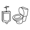 Urinal,Toilet,thin line icons,vector illustrations