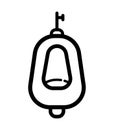 Urinal vector icon in outline style