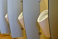 Urinals behind partitions Royalty Free Stock Photo