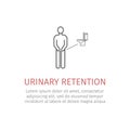 Urinary retention line icon