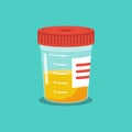 Urine analysis. Urine test icon. Pee sample in a plastic box Royalty Free Stock Photo