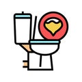 urine diabetes symptom color icon vector illustration