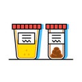 Urine and fecal analysis. Flat style. Containers for analysis.