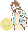 Urine intention urine leakage female illustration