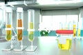 Urine sample test for covid-2019 or protein in urine proteinuria - laboratory test-tubes in modern biochemistry office, medical 3D Royalty Free Stock Photo