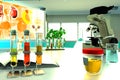 Lab test-tubes in biochemistry clinic - urine quality test for ketones or bacteria, medical 3D illustration