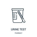 urine test icon vector from pharmacy collection. Thin line urine test outline icon vector illustration