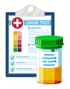 Urine Test Tube, Medical Form List with Results Royalty Free Stock Photo