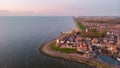 Urk Flevoland Netherlands a sunny day at the old village of Urk with fishing boats at the harbor Royalty Free Stock Photo