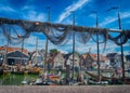 Urk Flevoland Netherlands, harbor with lighthouse on a bright summer in the Netherlands at the historical village of Urk