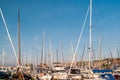 Urk Netherlands October 2020, tourist harbour with sailing boats Small town of Urk village with the beautiful colorful