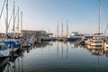 Urk Netherlands October 2020, tourist harbour with sailing boats Small town of Urk village with the beautiful colorful