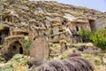 Urkey, Urgup. Abandoned ruins cave houses in the old town Royalty Free Stock Photo